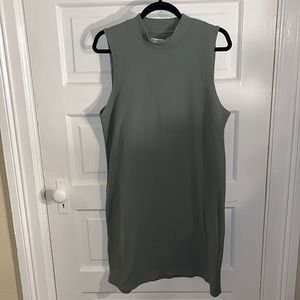 Abercrombie & Fitch olive Body con turtleneck sleeveless dress